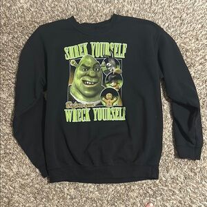 Black Shrek Graphic Sweater